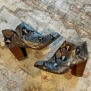 Snakeskin Ankle Booties Size 10